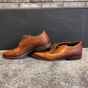 Classic Men's Brown Leather Brogues - Lace-Up Dress Shoes Cap Toe